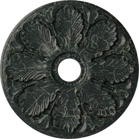 Ekena Millwork Milan Ceiling Medallion (Canopies up to 4 5/8"), 24 1/2"OD x 3 1/2"ID x 1"P, Painted Turtle Crackle CM24MIPTC